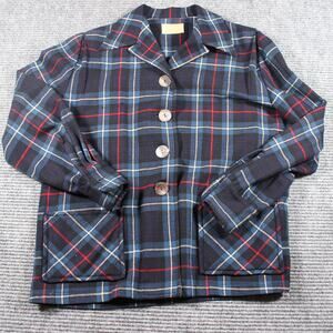 Pendleton 49er Women’s Wool Jacket Blue/Red Plaid, Shell Buttons, Bias Pockets